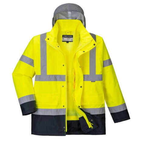 Jacheta contrast trafic Hi-Vis 4-in-1 Portwest S471, Galben/Navy